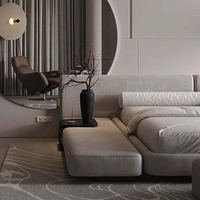 Lit en tissu minimaliste italien moderne, cadre de lit double, lit king size, lit queen size pour chambre à coucher