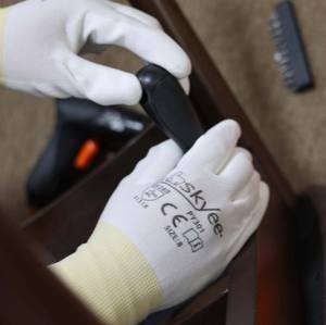 Gants de protection du travail respirants anti-statiques sans poussière en <span class=keywords><strong>nylon</strong></span> polyester blanc à prix d'usine SKYEE pour usage général - Product Image 5