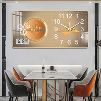 Horloge murale moderne en quartz silencieuse avec affichage de la température, décoration Art Déco pour salon, horloge murale à quartz à fixer au mur