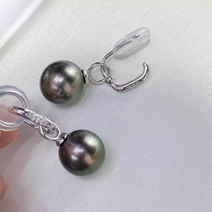 Accesorios de Perlas DIY, Bandeja Vacía para Pendientes de Plata S925 con Cuentas Redondas de 9-13 mm, Clip para Oreja de Joyería de Plata de Moda, Accesorio 22558DIY - Product Image 4