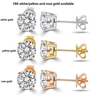 Pendientes de Diamantes con Corte Brillante Cultivados en Laboratorio Starsgem, Oro Blanco de 18K, Diamantes Sueltos de 0.3-0.36ct, Certificados por IGI