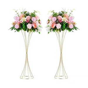 Centro de Mesa con Forma de Embudo para Decoración de Bodas, Florero Metálico Dorado para Eventos, Aniversarios y Ceremonias - Product Image 1