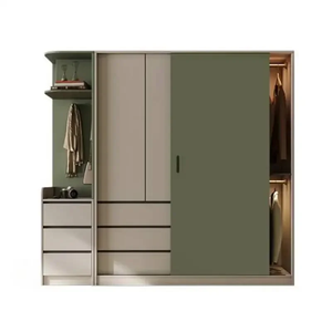 Système de dressing sur mesure sur mesure, design scandinave de luxe, rangement dissimulé, mobilier complet pour la maison, couleur gris-beige - Product Image 1