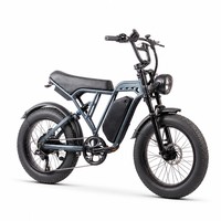 Vélo électrique 750W 48V 15AH Noir Pneus larges 20x4.0 Design discret Double suspension Prêt pour les balades nocturnes