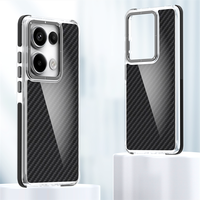 Nouveau boîtier de téléphone en fibre de carbone acrylique antichoc avec support de bague de caméra pour Xiaomi redmi note 13 pro 5g