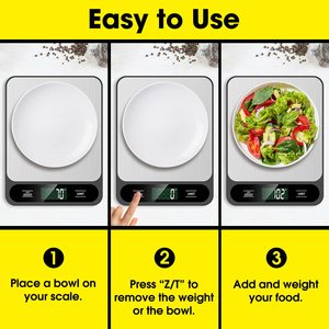 Smart High Accuracy <b>5kg</b> Digital Electronic Kitchen Food <b>Weight</b> Scale LCD Battery Powered with Lid ABS Stainless Steel - Product Image 5