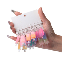 Lucu 2025 baru musim panas jimat makanan modis warna-warni Glitter 3D es loli warna gradien mengalir pasir es krim anting-anting