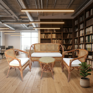 ชุดโซฟาหวายพร้อมโต๊ะกาแฟ CINAMON LIVING SET สุดฮิต ดีไซน์เก๋ ทันสมัย เหมาะสำหรับห้องนั่งเล่นสไตล์มินิมอล ใช้ได้ทั้งในบ้านและโรงแรม - Product Image 1