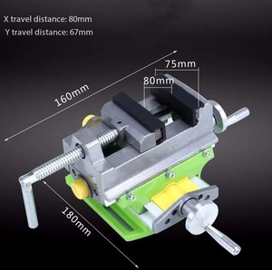 Table de travail multifonctionnelle en alliage d'aluminium 2-en-1 avec mèche de fraisage et de perçage, base pivotante et table croisée miniature - Product Image 4