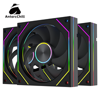 Ventilador de Refrigeración para Caja de Ordenador AntarcChill Negro de 120 mm y 5 V, Alto Flujo de Aire, Bajo Ruido, Rodamiento Fluido, PWM RGB/ARGB LED, Venta al por Mayor