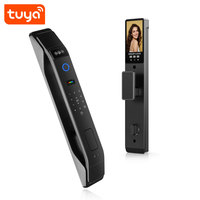 Cerradura Inteligente para Puerta con Huella Dactilar WiFi Tuya, Reconocimiento Facial 3D, Videoportero, Cerradura Automática Inteligente con Pestillo PST-K9-TY-3D