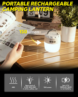 Bombilla LED Portátil para Camping con Base Magnética, Recargable, Linterna para Tienda de Campaña, Gancho para Camping, Emergencias, Senderismo, Regulable