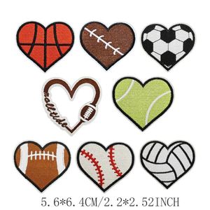 New Iron on Embroidery Sport Pattern Baseball Football Basketball Football Heart Heart Patch for Clothes Hat Decoration Gift - Product Image 3