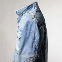 DiZNEW 2025 Veste en jean pour homme grande taille, veste en jean de créateur unique avec fermeture éclair tendance et décoration boutonnée