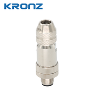 Connecteur circulaire métallique KRONZ M12 à 5 broches, codage A, verrouillage par vis, sortie de câble 4-8 mm, étanche IP67, prise industrielle CE