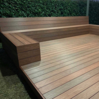 Planches de terrasse composites WPC co-extrudées haute stabilité, imperméables, antidérapantes, à grain de bois, résistantes à la décoloration pour l'extérieur