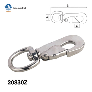 Mosquetón de Aleación de Zinc Fundido a Presión, Tipo Perno, Giratorio, Niquelado, de Liberación Rápida, Conector para Collar de Perro y Correa - Product Image 1