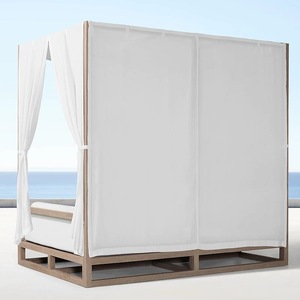 Lit de jardin en teck moderne de haute qualité, personnalisé, luxueux, résistant à l'eau, durable, pour la plage, le patio, la piscine, lit de jour extérieur - Product Image 4