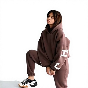 Oversized Unisex Winter Crop Top Hoodie Chocolate <b>Brown</b> Heavyweight <b>Fleece</b> Back Sleeve Print Pullover Sweatshirt Custom Made for - Product Image 1
