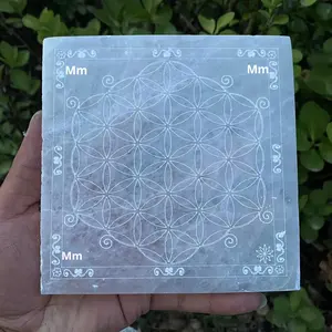 Pierre brute marocaine transparente en cristal blanc naturel, ornement colonne, motif <span class=keywords><strong>arbre</strong></span> <span class=keywords><strong>de</strong></span> <span class=keywords><strong>vie</strong></span>, cercle du zodiaque, <span class=keywords><strong>Yin</strong></span>-<span class=keywords><strong>Yang</strong></span>, pour la maison - Product Image 6