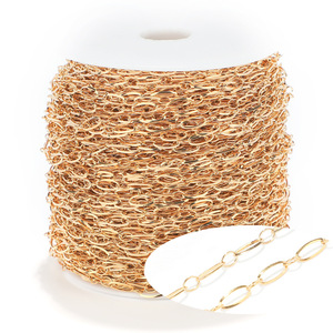 Cadena de oro de acero inoxidable con eslabones ovalados de 1 mm, accesorio para la fabricación de joyería DIY, para collar, pulsera, uso diario unisex. - Product Image 1