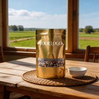 Sacs Mylar avec fenêtre mate, étanches pour le stockage alimentaire, fermeture à bouton, pochettes en aluminium pour la maison, emballage pour bonbons lyophilisés