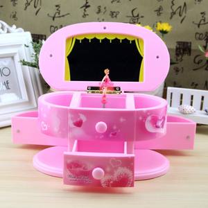 Carillon a specchio a forma di cuore creativo: Carillon con <span class=keywords><strong>ballerina</strong></span> che gira e balla, regalo di compleanno per bambini - Product Image 3