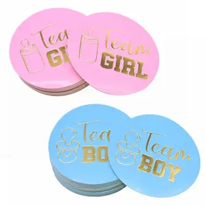 New Team Boy Team Girl Stickers Boy or Girl Vote Sticker for Gender Reveal Party Creative Decoration Baby Shower Supplies