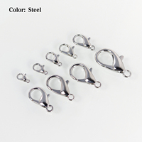 Fermoirs mousquetons en alliage de zinc, 100 pièces, plaqué transparent, forme ronde, crochets de fixation pour la fabrication de colliers et de bijoux