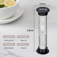 Minuteur cylindrique moderne en forme de sablier 30s/1min/2min/3min/5min/10min en ABS, portable, léger, écologique, fait main, durable