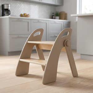 Torre de Aprendizaje Plegable de Madera Maciza Moderna para Niños Pequeños, Taburete Auxiliar de Cocina para Apartamentos, Almacenes y Gimnasios - Product Image 3