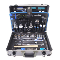 GOODKING Ensemble d'outils mécaniques de 140 pièces, kit d'outils à main avec matériau CRV, boîte en métal robuste à 3 tiroirs pour la réparation automobile, modèle 11401