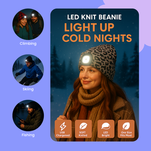 Thời trang báo mô hình dệt kim sọ cap tính năng tích hợp đèn LED hoàn hảo cho buổi tối đi bộ và cắm trại LED hat - Product Image 6