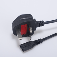 Cable de Alimentación de 1.5M (8 Pies) con Enchufe de 2 Pines para Reino Unido, Cable de Alimentación Universal con Enchufe C7 para Computadora Portátil