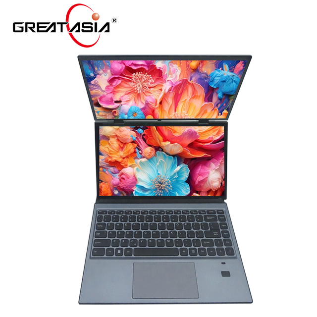 New Dual Display Business Laptop 2 in 1 Intel N100 14 Inch Computadora Portatil Double Touch Screen Laptop Notebook Yoga