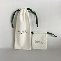 Sacs de rangement pour parfum, maquillage, cadeaux, impression personnalisée du logo, petits sacs en coton et lin avec cordon de serrage, pochette à bijoux, trousse de maquillage avec ruban