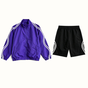 Custom <strong>Men</strong> Windbreaker Tracksuit Lightweight Breathable Plus Size Stand Collar Full <strong>Zip</strong> Contrast Curved Parallel Vintage ODM OEM - Product Image 4