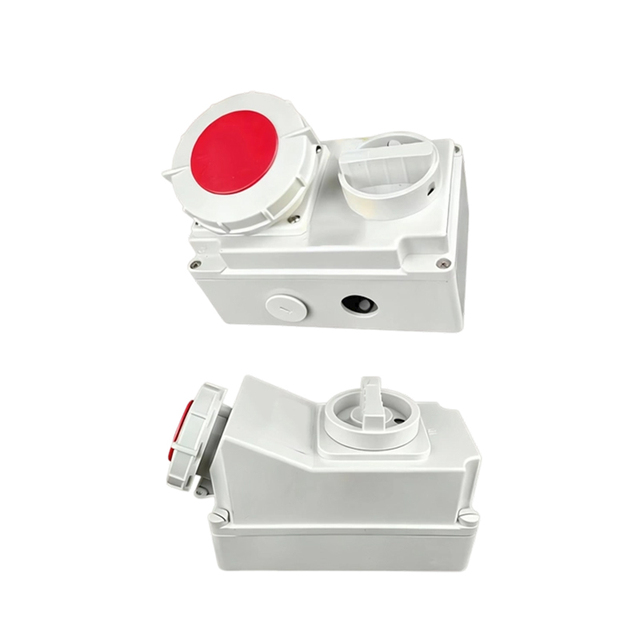 IP67 3 Phase with Earth Neutral Waterproof Industrial Electric Mechanical Interlock Switch Socket PC/Brass/Copper 250V/500V