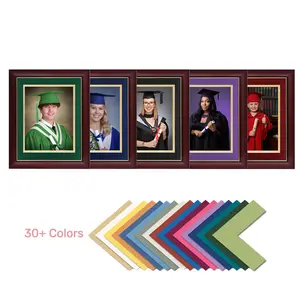 Wholesale Eco-Friendly Personalized 8x10 A4 Wood Graduation Photo Frames Degree Picture Frames with Double Mat