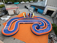 Parcours d'obstacles gonflable commercial en PVC, taille 16x8m, jeu de labyrinthe, location pour événements extérieurs, carnaval, parc d'attractions