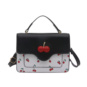 Bolso bandolera con estampado de cerezas para mujer, bolso de hombro de cuero PU para mujer, bolso de mano moderno para mujer - Product Image 3