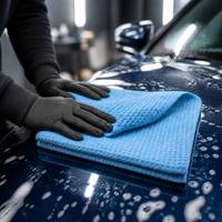 Serviette de séchage pour voiture en microfibre gaufrée, absorbante, 40x40, chiffon de nettoyage pour vitres, chiffon de detailing automobile, soin de lavage de véhicule