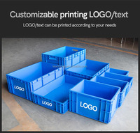 Caisse en plastique HDPP empilable, norme européenne, pour ateliers, usines, transport, boîte carrée solide, logo personnalisé, caisse en plastique EU