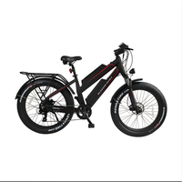 Vélo de montagne électrique pas cher 750W 26 pouces avec batterie au lithium, moteur arrière sans balais, pneus larges, cadre en acier, freins à disque, pour adultes