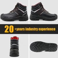 Chaussures de sécurité pour hommes Tiger Master, bottes de travail, embout en acier, anti-perforation, cuir noir, antidérapantes, semelle en PU résistante à l'huile