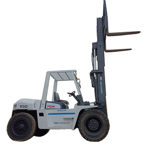 รถยก TCM FD100 สำหรับงานหนัก ประสิทธิภาพสูง 10 ตัน พร้อมชุดเปลี่ยนทิศทางล้อแบบไฮดรอลิกติดตั้งบนรถ ใช้เครื่องยนต์ดีเซล Isuzu สำหรับใช้งานกลางแจ้ง - Product Image 1