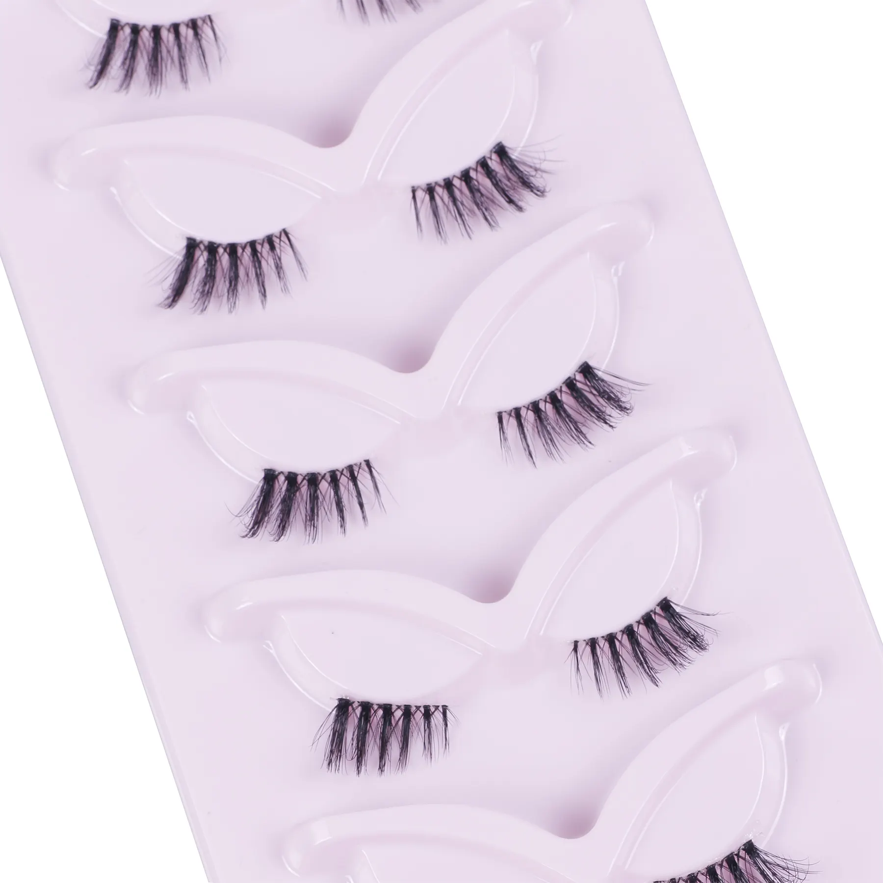 FX-BAN06 vaporeux demi-cils vison moelleux cils bande claire cils 5 paires bandes complètes pour cils demi-cils marque privée