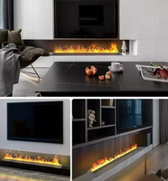 Cheminée électrique en métal intégrée moderne 2025 avec télécommande sans chaleur 3D vapeur d'eau LED vapeur pour le ménage