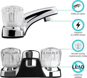 <strong>RV</strong> Bathroom Sink <strong>Faucet</strong> with Clear Acrylic Knobs - Product Image 3