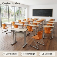 Meubles de classe d'école de conception moderne d'Evepretty Bureau et chaise d'étude simple en métal d'étudiant Table et chaise en HPL